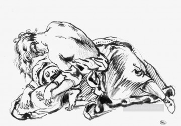  Eugene Works - Sketch for Attila Romantic Eugene Delacroix